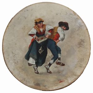 BECHI LUIGI (1830 - 1919) - Danzatori in abiti tradizionali.
