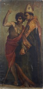ARTISTA DEL XIX SECOLO - San Giovanni Battista e Santo Vescovo.