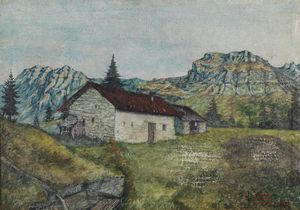 TOGNI EDOARDO (1884 - 1962) - Paesaggio con casa.