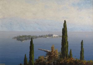 DELAI LUIGI (1891 - 1960) - Veduta dell'Isola di Garda.