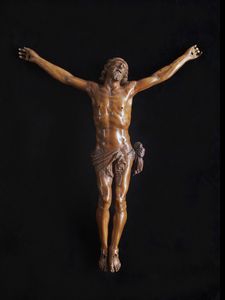 MANIFATTURA ITALIANA DEL XVIII SECOLO - Cristo in legno scolpito.