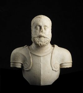 SCULTORE DEL XVI SECOLO - Busto dell'imperatore Carlo V.