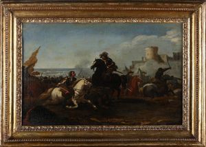 ARTISTA DEL XVIII SECOLO - Battaglia di cavalleria.