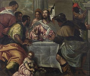 ARTISTA DEL XVI-XVII SECOLO - Da Veronese. Cena in Emmaus.