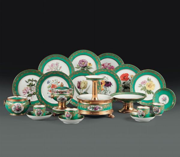 Parte di servizio da dolce  Parigi, Bottega Feuillet, 1817-1834 circa  - Asta L'Art de la Table - Associazione Nazionale - Case d'Asta italiane