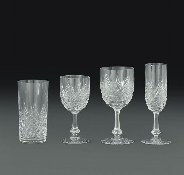 Servizio di bicchieri Colbert Francia, manifattura Baccarat, 1910-1930 ca.  - Asta L'Art de la Table - Associazione Nazionale - Case d'Asta italiane