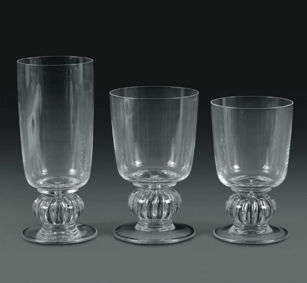 Servizio di bicchieri Majorque Francia, Manifattura Lalique, 1970-1998  - Asta L'Art de la Table - Associazione Nazionale - Case d'Asta italiane