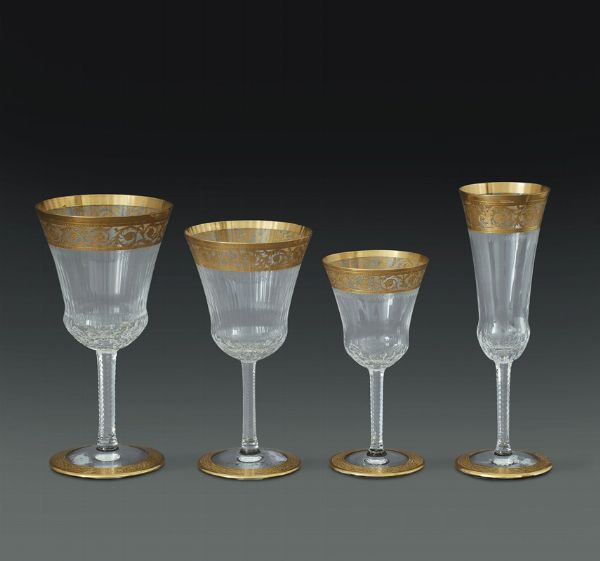 Servizio di bicchieri Thisley Francia, Saint Louis, seconda met del XX secolo  - Asta L'Art de la Table - Associazione Nazionale - Case d'Asta italiane