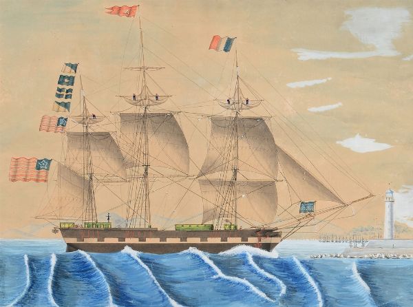Ritratto della nave Austerlitz, 1847  - Asta Arte Marinara - Associazione Nazionale - Case d'Asta italiane