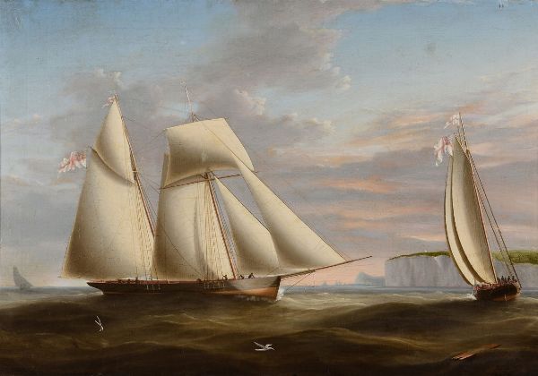 Goletta a gabbiola inglese in navigazione, seconda met del XIX secolo  - Asta Arte Marinara - Associazione Nazionale - Case d'Asta italiane