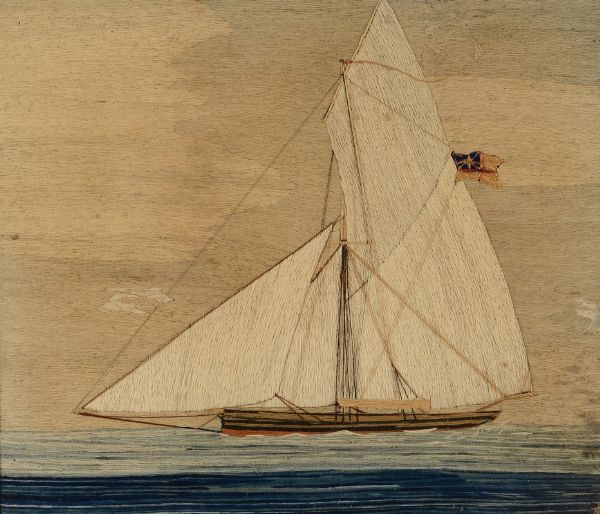 Yacht inglese in navigazione, fine XIX secolo  - Asta Arte Marinara - Associazione Nazionale - Case d'Asta italiane