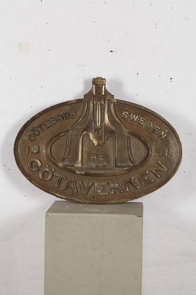 Targa in bronzo della Gotaverken. Svezia 1941  - Asta Arte Marinara - Associazione Nazionale - Case d'Asta italiane