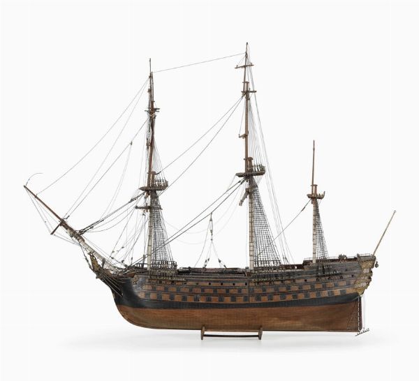 Modello del vascello da 136 cannoni La Bretagne, fine XIX secolo  - Asta Arte Marinara - Associazione Nazionale - Case d'Asta italiane