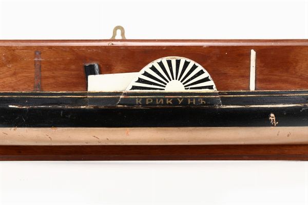 Mezzo modello di battello a ruote,  Gran Bretagna fine XIX secolo  - Asta Arte Marinara - Associazione Nazionale - Case d'Asta italiane