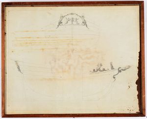 Studio per la decorazione di un imbarcazione, met XVIII secolo  - Asta Arte Marinara - Associazione Nazionale - Case d'Asta italiane
