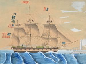 Ritratto della nave Austerlitz, 1847  - Asta Arte Marinara - Associazione Nazionale - Case d'Asta italiane
