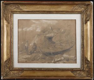 Coppia di disegni con imbarcazioni, fine XIX secolo  - Asta Arte Marinara - Associazione Nazionale - Case d'Asta italiane