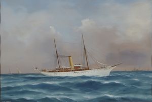 De Simone Antonio : Ritratto dello Steam Yacht Catania  - Asta Arte Marinara - Associazione Nazionale - Case d'Asta italiane