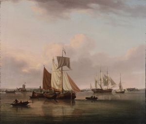 Anderson William - Veduta costiera con imbarcazioni