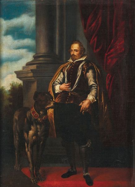 Ritratto di gentiluomo con cane  - Asta Dipinti Antichi - Associazione Nazionale - Case d'Asta italiane