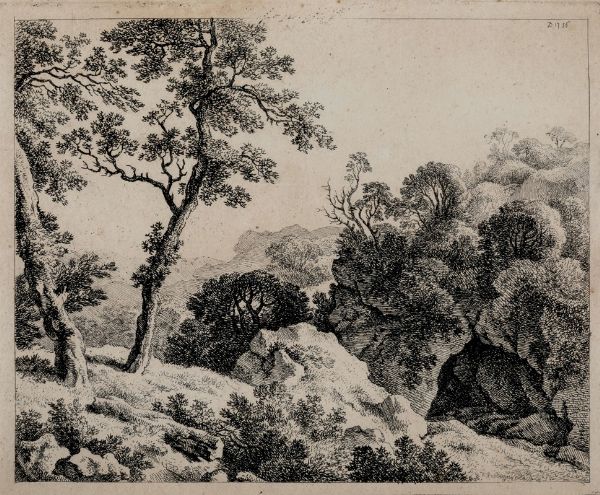 Rechberger Franz : Paesaggio con alberi e rocce  - Asta Dipinti Antichi - Associazione Nazionale - Case d'Asta italiane