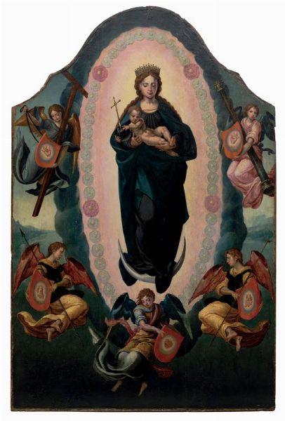 Madonna con Bambino e angeli  - Asta Dipinti Antichi - Associazione Nazionale - Case d'Asta italiane
