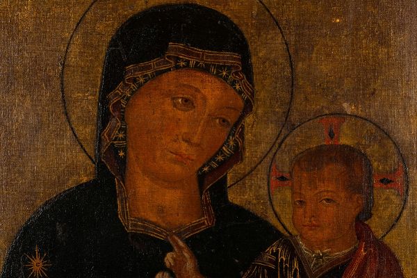Aquili Antonio : Madonna Advocata con Bambino benedicente  - Asta Dipinti Antichi - Associazione Nazionale - Case d'Asta italiane
