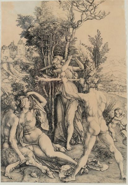 Drer Albrecht : Il grande satiro, 1498  - Asta Dipinti Antichi - Associazione Nazionale - Case d'Asta italiane