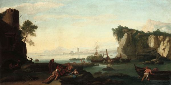 Veduta di porto con pescatori  - Asta Dipinti Antichi - Associazione Nazionale - Case d'Asta italiane