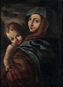 Stanzione Massimo : Madonna con Bambino  - Asta Dipinti Antichi - Associazione Nazionale - Case d'Asta italiane