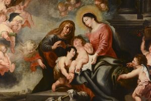 Schut Cornelis : Vergine con il Bambino e Sant'Anna  - Asta Dipinti Antichi - Associazione Nazionale - Case d'Asta italiane