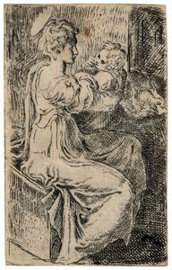 Mazzola detto il Parmigianino Girolamo Francesco : Madonna con il Bambino  - Asta Dipinti Antichi - Associazione Nazionale - Case d'Asta italiane