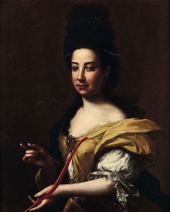 Ritratto di dama con arco e frecce  - Asta Dipinti Antichi - Associazione Nazionale - Case d'Asta italiane