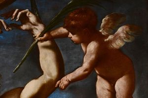 Cantarini Simone : San Sebastiano e un angelo  - Asta Dipinti Antichi - Associazione Nazionale - Case d'Asta italiane