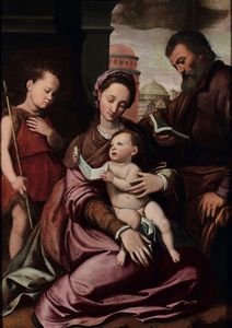 Di Tito Santi : Madonna con Bambino, San Giovannino e San Paolo  - Asta Dipinti Antichi - Associazione Nazionale - Case d'Asta italiane
