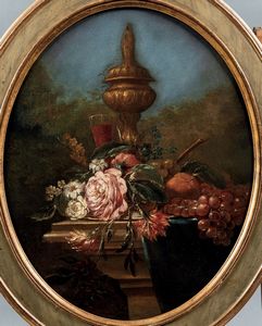 Claudot Jean Baptiste - Natura morta con vaso di fiori