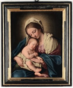 Salvi detto il Sassoferrato Giovan Battista : Madonna con Bambino  - Asta Dipinti Antichi - Associazione Nazionale - Case d'Asta italiane