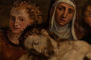 Cristo deposto sorretto dagli angeli  - Asta Dipinti Antichi - Associazione Nazionale - Case d'Asta italiane