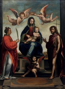 di Paolo Bartolomeo - Madonna con bambino, S. Giovanni Battista e S. Stefano