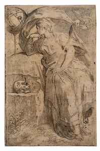 Mazzola detto il Parmigianino Girolamo Francesco : L'Astrologia o l'Alchimia  - Asta Dipinti Antichi - Associazione Nazionale - Case d'Asta italiane