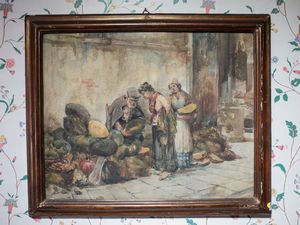 Favretto Giacomo attribuito - Al mercato 1869