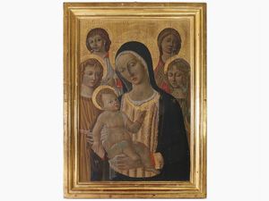 Da Matteo di Giovanni - Madonna con Bambino, Santa Margherta e tre angeli