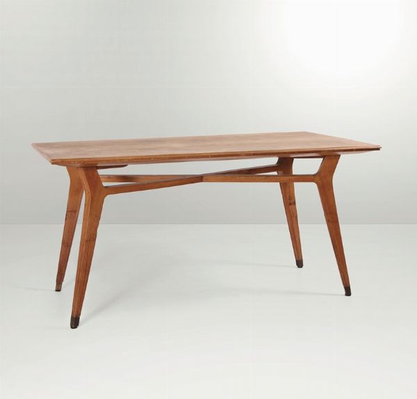 Tavolo in legno lucido con dettagli in ottone.  - Asta Design Lab - Associazione Nazionale - Case d'Asta italiane