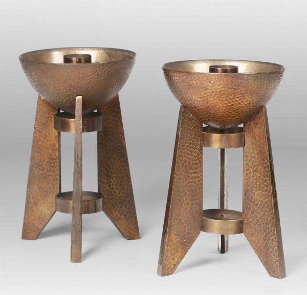 Coppia di candelabri in bronzo.  - Asta Design Lab - Associazione Nazionale - Case d'Asta italiane