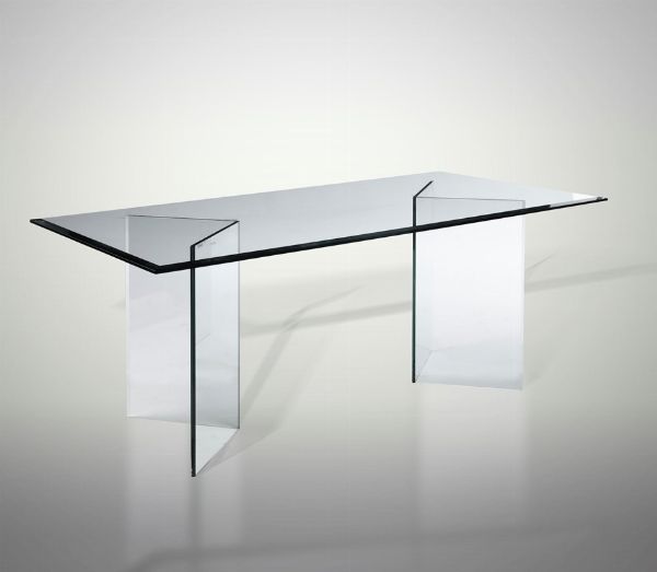 Tavolo con struttura in cristallo molato.  - Asta Design Lab - Associazione Nazionale - Case d'Asta italiane