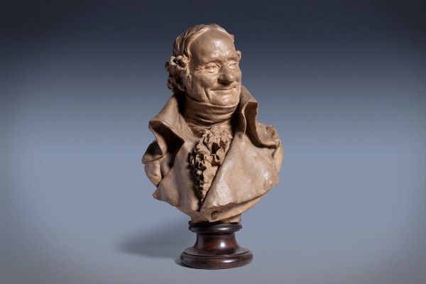 Busto in terracotta, raffigurante ritratto di gentiluomo sorridente  - Asta Incanti d'Arte - Associazione Nazionale - Case d'Asta italiane