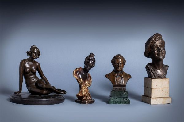 Quattro bronzetti, secolo XX  - Asta Incanti d'Arte - Associazione Nazionale - Case d'Asta italiane