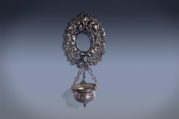 Acquasantiera in argento, secolo XIX  - Asta Incanti d'Arte - Associazione Nazionale - Case d'Asta italiane