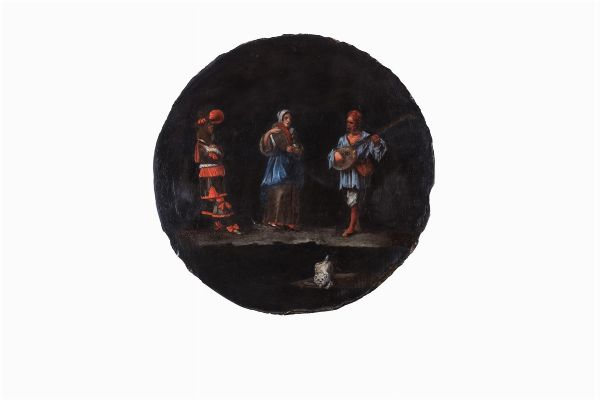 Scuola fiamminga, secolo XVII : Concertino all'aperto  - Asta Incanti d'Arte - Associazione Nazionale - Case d'Asta italiane