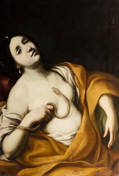 Scuola emiliana, secolo XVII : Cleopatra  - Asta Incanti d'Arte - Associazione Nazionale - Case d'Asta italiane